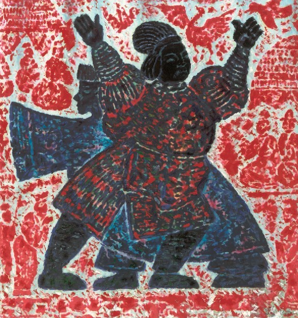 集古代装饰画和敦煌绘画与一体罗小华《武术》尽显中国传统美学