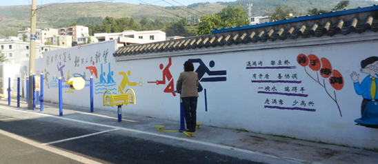 由县文广旅游局牵头,统一规划建设小区平安文化墙,平安文化园.