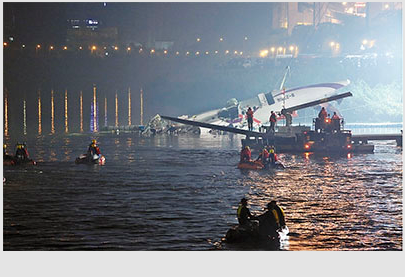 台湾复兴航空一架客机失事坠河已造成25人罹难，18人失踪