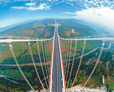 悬索桥大桥图片:龙江特大桥通车