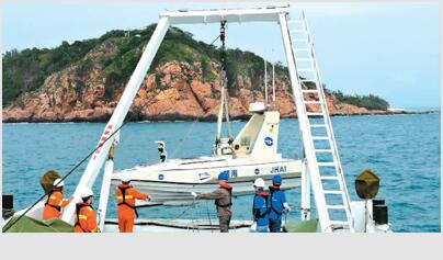 中国首次用“精海3号”无人艇进行海岸带地质调查