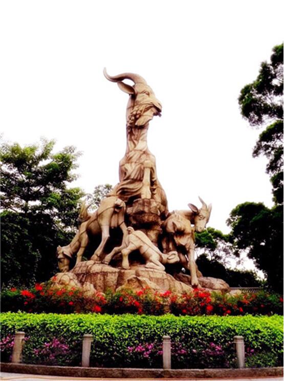 畅游广州第一城标五羊石像，品味南越宫廷贡品纸包金鸡